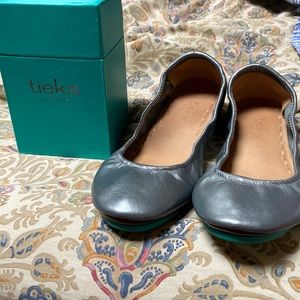 Tieks, pewter flats, size 8